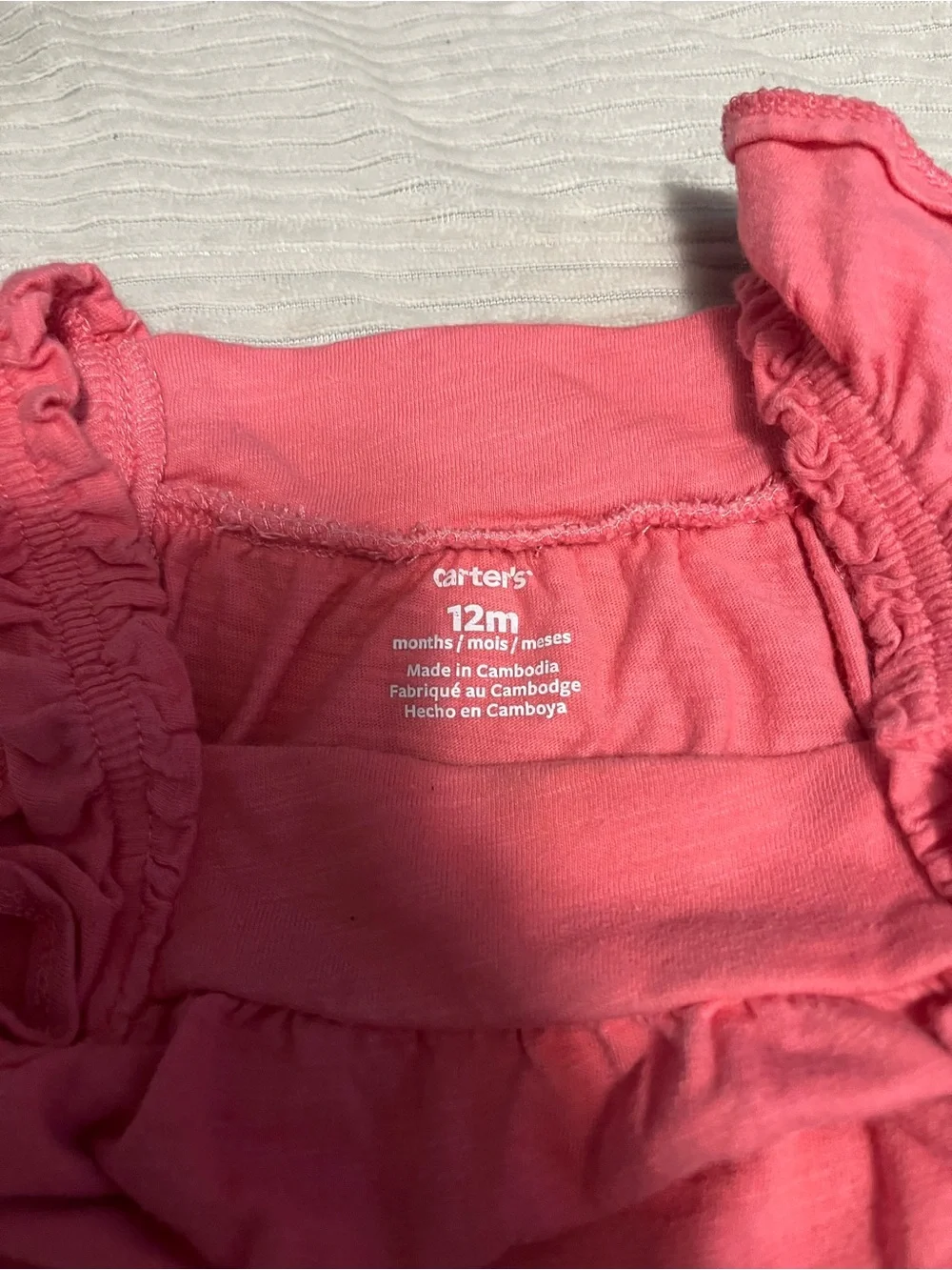 Carter's Coral Ruffle Tank Top
